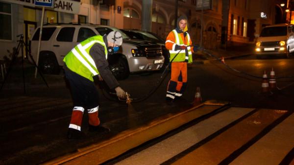 Фото: МБУ «Содержание городских территорий» |  Во Владивостоке нанесли 40 километров «долговечной» разметки