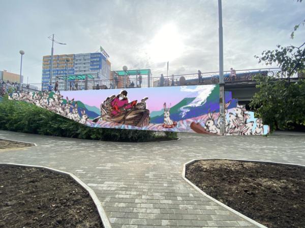 12 стрит-арт художников Владивостока создадут художественное панно «Дедушка Мазай и зайцы»