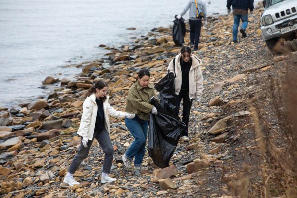 фото: Анастасия Котлярова/ vlc.ru |  Бухты Русского острова очистили от мусора российский и корейский бизнес