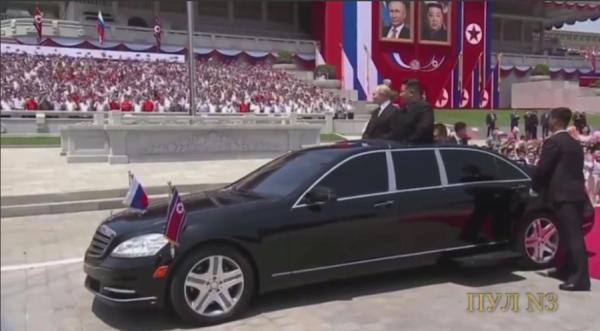На кабриолете по Пхеньяну: Как Ким Чен Ын встретил Путина