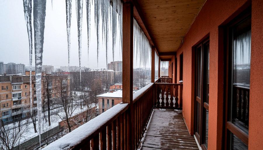 фото: Шедеврум |  Огромные сосульки появляются на балконах: кто их должен сбивать